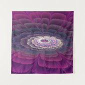 印象的な花カラフル抽象芸術フラクタルアートピンク タペストリー (正面)