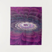 印象的な花カラフル抽象芸術フラクタルアートピンク タペストリー (正面)