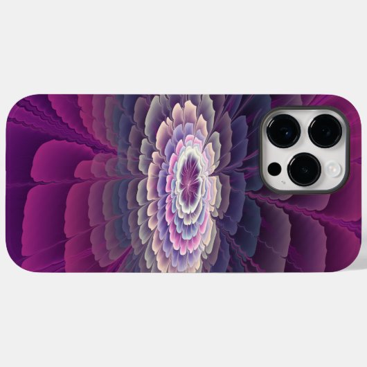 印象的な花カラフル抽象芸術フラクタルアートピンク Case-Mate iPhoneケース (裏面 (横))