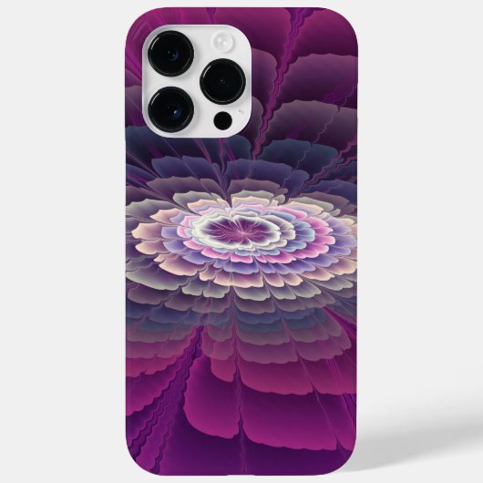 印象的な花カラフル抽象芸術フラクタルアートピンク Case-Mate iPhoneケース (裏面)