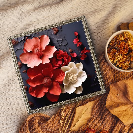 印象的な花束赤と白。 フォトプリント           