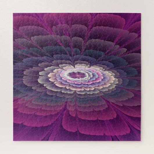 印象的な花 鮮やかな抽象的フラクタルアート ピンク ジグソーパズル (縦)