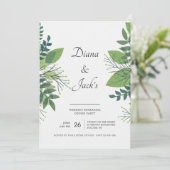 印象的な葉リハーサルディナーパーティの招待状 招待状 (スタンド正面)