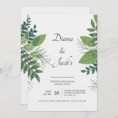 印象的な葉リハーサルディナーパーティの招待状 招待状 (正面/裏面)