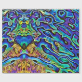 印象的な虹色アワビの貝殻 ラッピングペーパー (フラット)