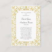 印象的な装飾金フレームの結婚式の祈りカード プレイスカード (正面)
