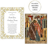印象的な装飾金フレームの結婚式の祈りカード プレイスカード