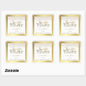 印象的な製品の包装ラベル白と金ゴールド スクエアシール (シート)