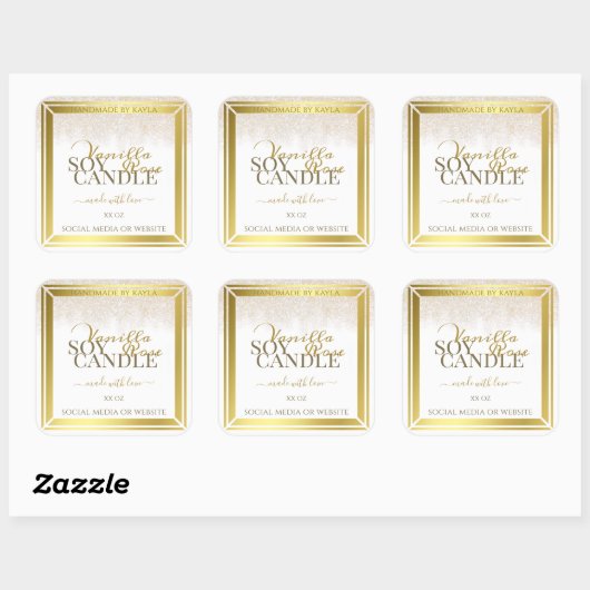 印象的な製品の包装ラベル白と金ゴールド スクエアシール (シート)