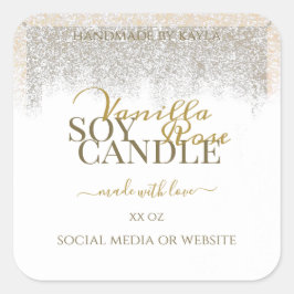 印象的な製品の包装ラベル白と金ゴールド スクエアシール