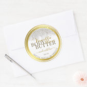 印象的な製品の包装ラベル白と金ゴールド ラウンドシール (封筒)