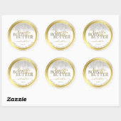 印象的な製品の包装ラベル白と金ゴールド ラウンドシール (シート)
