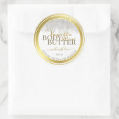 印象的な製品の包装ラベル白と金ゴールド ラウンドシール (バッグ)