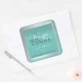 印象的な製品包装ラベルティール（緑がかった色）及び銀 スクエアシール (封筒)