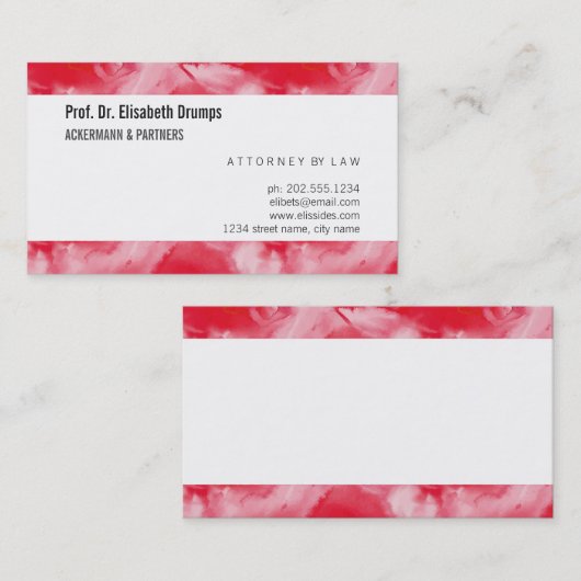 印象的な赤い水色 名刺 (正面/裏面)