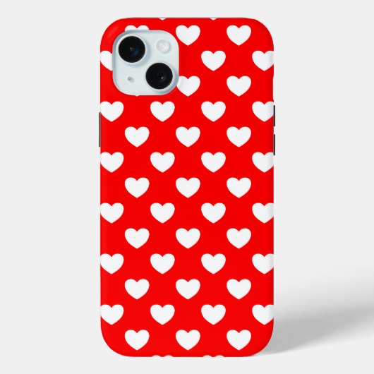 印象的な赤いiPhoneカバー白いハートパターン Case-Mate iPhoneケース (裏面)