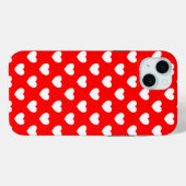 印象的な赤いiPhoneカバー白いハートパターン Case-Mate iPhoneケース (裏面 (横))