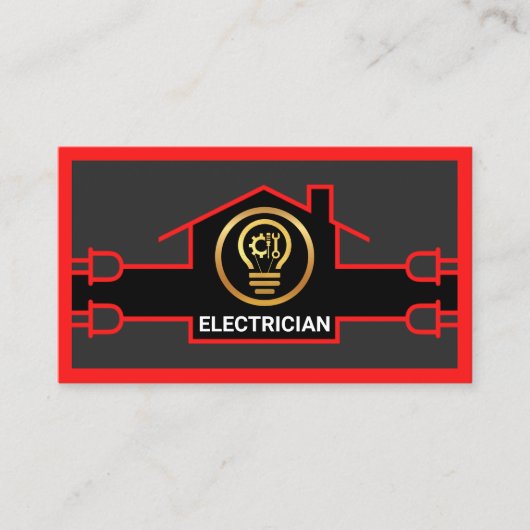 印象的な赤の電気ホーム回路 名刺 (正面)