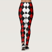 印象的な赤、黒、白のダイヤモンド レギンス (裏面)