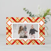 印象的な金ゴールドラインクリスマスプレッドフォトフレーム 箔シーズンカード (立ち正面)