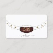 印象的な金ゴールド白黒モノグラムダイヤモンド 名刺 (正面)