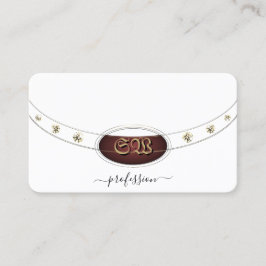 印象的な金ゴールド白黒モノグラムダイヤモンド 名刺