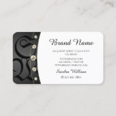 印象的な金ゴールド白黒モノグラムダイヤモンド 名刺 (裏面)