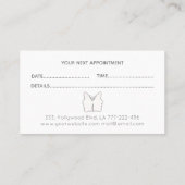 印象的な銀箔ガールエレガント顔蝶 名刺 (裏面)