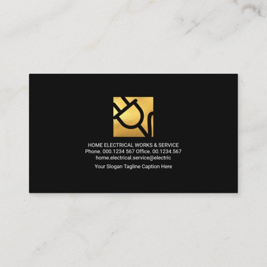印象的な電気技師の稲妻電力 名刺 (裏面)