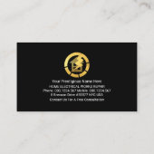 印象的な電気稲妻波電気技師 名刺 (裏面)