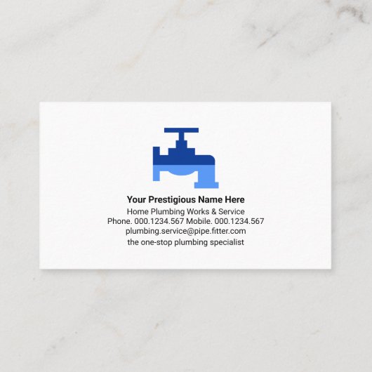 印象的な青い配管機ホーム配管 名刺 (裏面)
