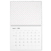 印象的な青とピンクのフローラのモチーフが カレンダー (3月 2026)