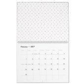 印象的な青とピンクのフローラのモチーフが カレンダー (2月 2027)