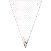 印象的な青とピンクのフローラのモチーフが バンティングフラッグ (第3の旗)