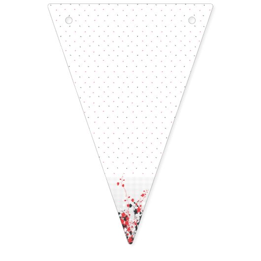 印象的な青とピンクのフローラのモチーフが バンティングフラッグ (第2の旗)