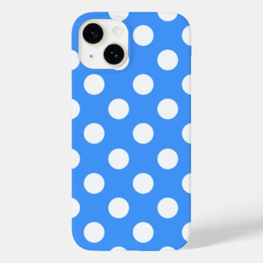 印象的な青と大きな白の水玉模様 Case-Mate iPhoneケース (裏面)