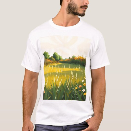 印象的な静かな牧場 Tシャツ (正面)