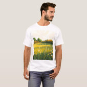 印象的な静かな牧場 Tシャツ (正面フル)