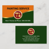 印象的な黄絵を描緑の波 名刺 (正面/裏面)