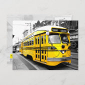 印象的な黄色の歴史的な路面電車 ポストカード (正面/裏面)