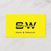 印象的な黄色カッコいいの黒（モノグラムとロゴ） 名刺 (正面)