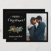 印象的な黒いクリスマスの写真 (正面/裏面)