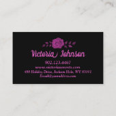 印象的な黒いピンクのバラ 名刺 (裏面)