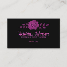 印象的な黒いピンクのバラ 名刺