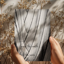 印象的な黒と白のバナナの樹皮アートはがき