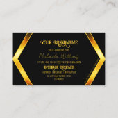 印象的な黒のオレンジ色のきらめくスタイリッシュ(ロゴ付き) 名刺 (裏面)