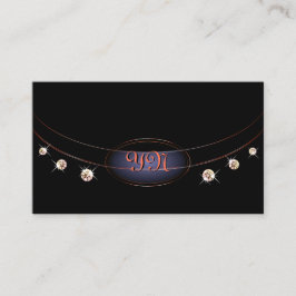 印象的な黒の明るい銅の緑の大理石モノグラム 名刺