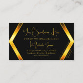 印象的な黒オレンジ色のきらめくモダンとモノグラム 名刺 (裏面)