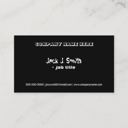 印象的な、シンプル、スプーンな黒の名刺 名刺 (正面)