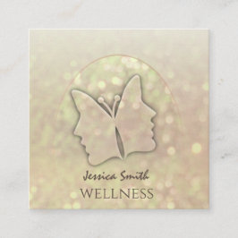 印象的な《写真》ぼけ味エレガントガール顔蝶 スクエア名刺